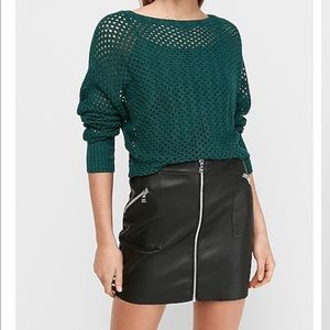 Open Knit Sweater Emerald Green Women’s S NWT Express